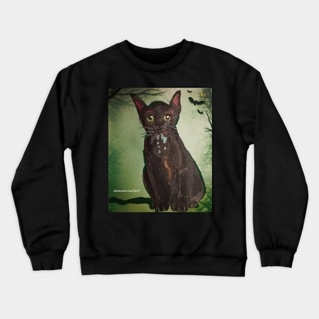 Cat Crewneck Sweatshirt by teenamarie23art